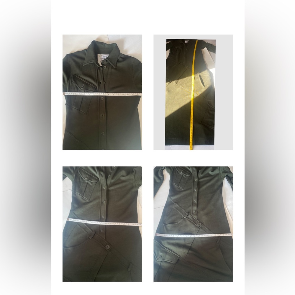 Vintage 90s Moschino Cheap and Chic Green Wool Cargo Utility Maxi Dress - Picture 15 of 16